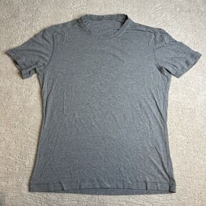 Men's Lululemon Large Grey Short Sleeve Basic Athletic Tshirt‎ Workout Gym